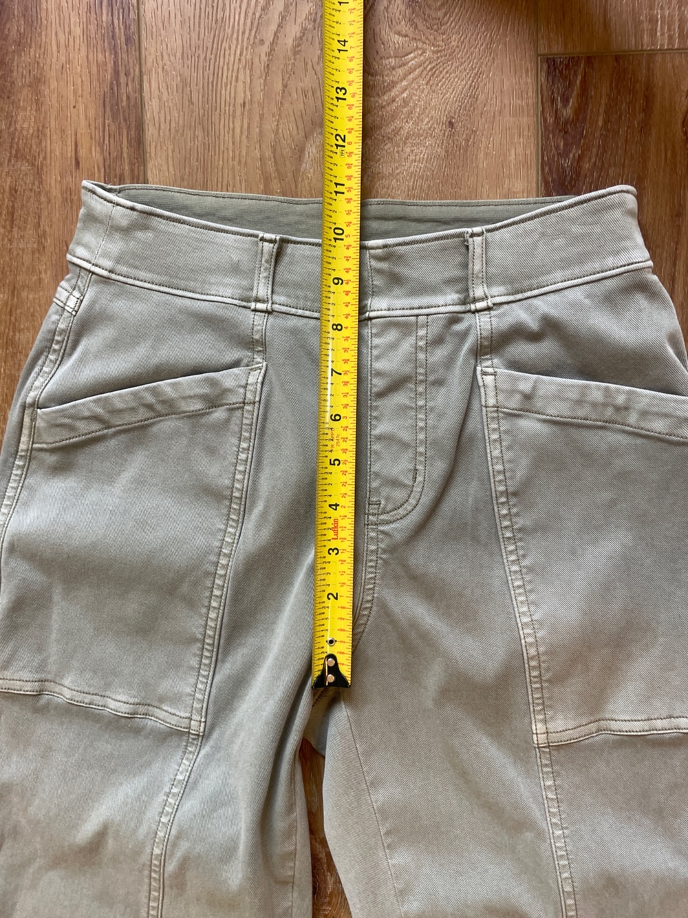 SPANX Stratch Twill Straight Leg Pants in Light Olive - Picture 7 of 10